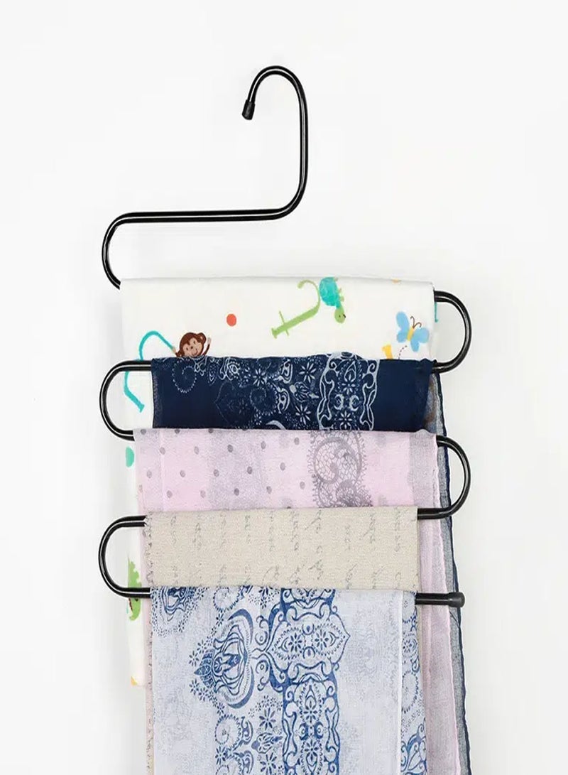 S Type Clothes Pants Hangers Stainless Steel Space Saving Hangers 5 Layers Closet Storage Organizer for Jeans Trousers Tie Belt Scarf - Image 4