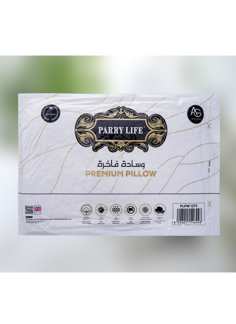 PARRY LIFE Premium Pillow For Back, Neck, And Shoulder Support Soft Fluffy Stripe Hotel Pillows Microfiber White 75x50cm  - Image 4