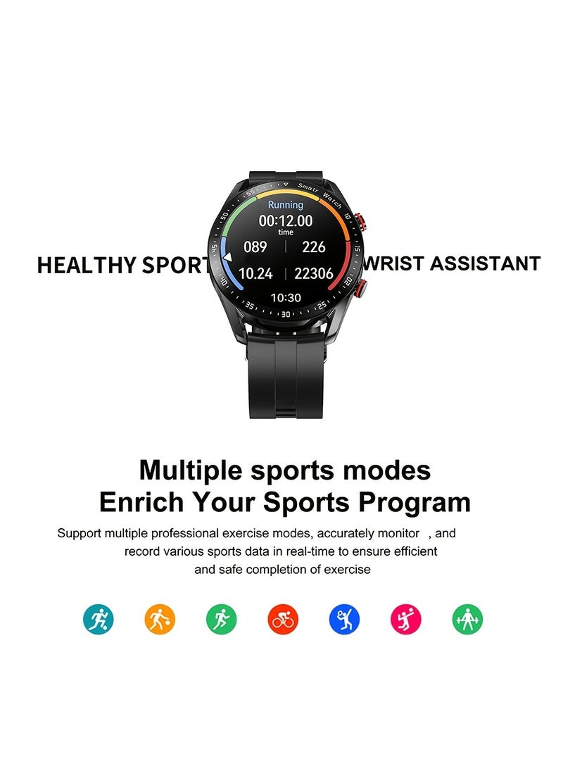 Men's IP67 Smartwatch with Wireless Calls, & Step Monitoring, Calorie Counter, Sleep Tracker, Multiple Sport Modes, Wireless 4.0, Silicone Strap for iPhone/Android, Wireless Communication | Sporty Smartwatch | Robust Watch Design - Image 4