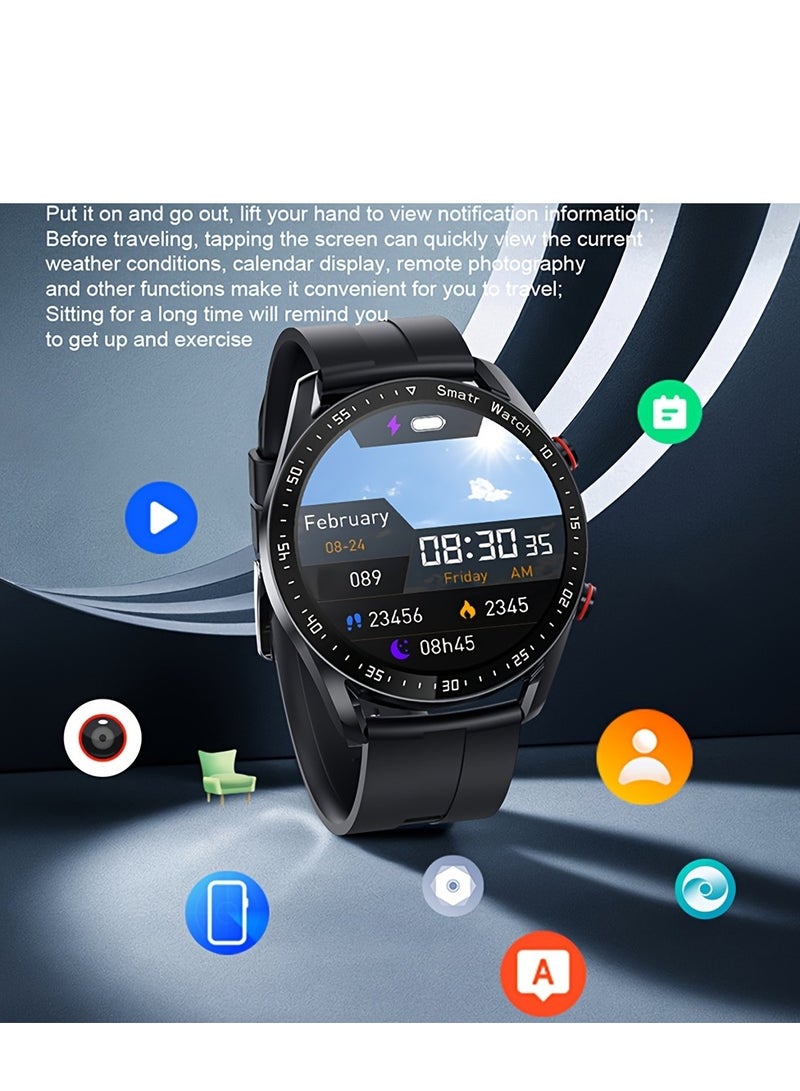Men's IP67 Smartwatch with Wireless Calls, & Step Monitoring, Calorie Counter, Sleep Tracker, Multiple Sport Modes, Wireless 4.0, Silicone Strap for iPhone/Android, Wireless Communication | Sporty Smartwatch | Robust Watch Design - Image 3