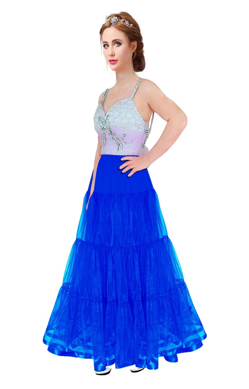 Shimaly Women's Floor Length Wedding Petticoat Long Underskirt for Formal Dress (S-L, Royal Blue) - Image 3