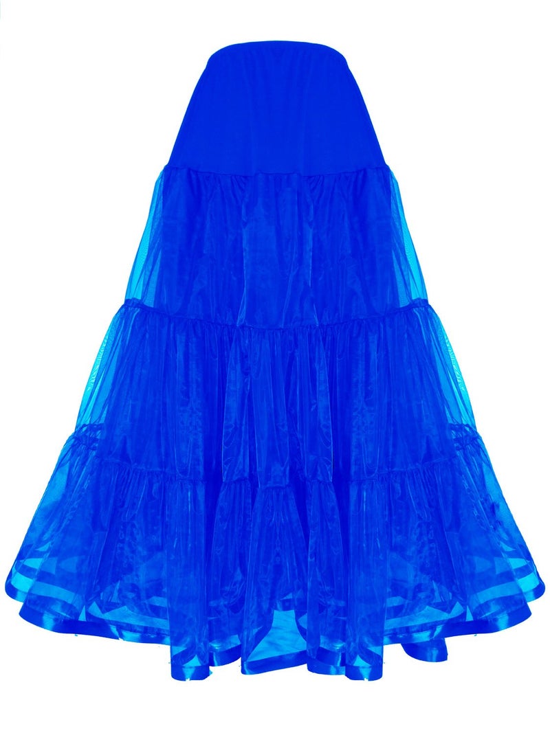 Shimaly Women's Floor Length Wedding Petticoat Long Underskirt for Formal Dress (S-L, Royal Blue) - Image 2