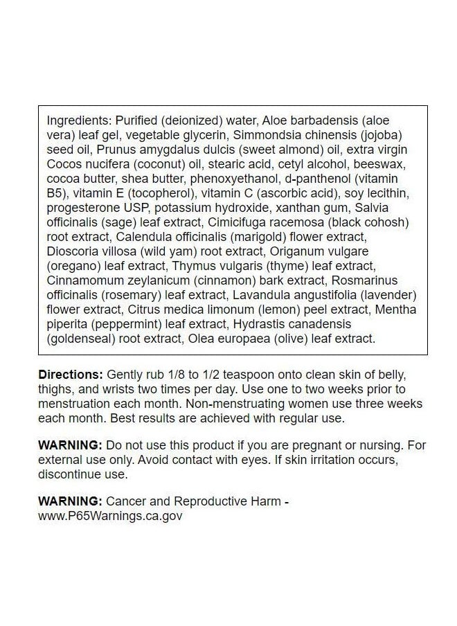 Swanson Menogest Progesterone Cream 2 fl Ounce (59 ml) Cream