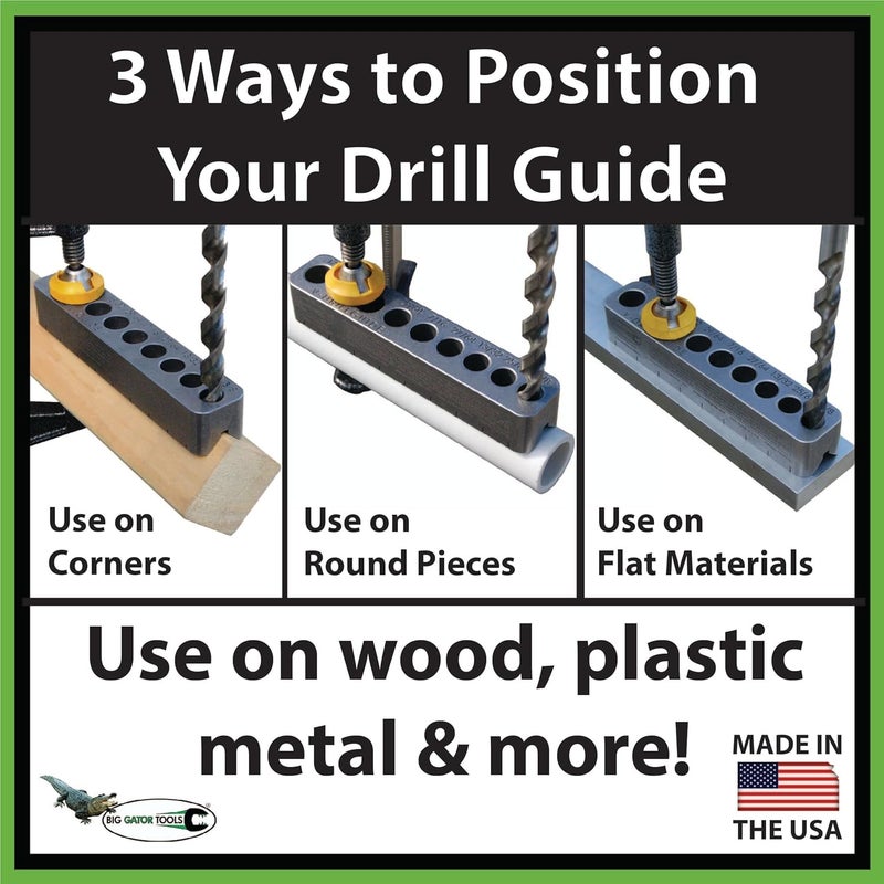 Big Gator Tools STD1000DGNP V-Drill Guide with 17 Drill Sizes - Image 5