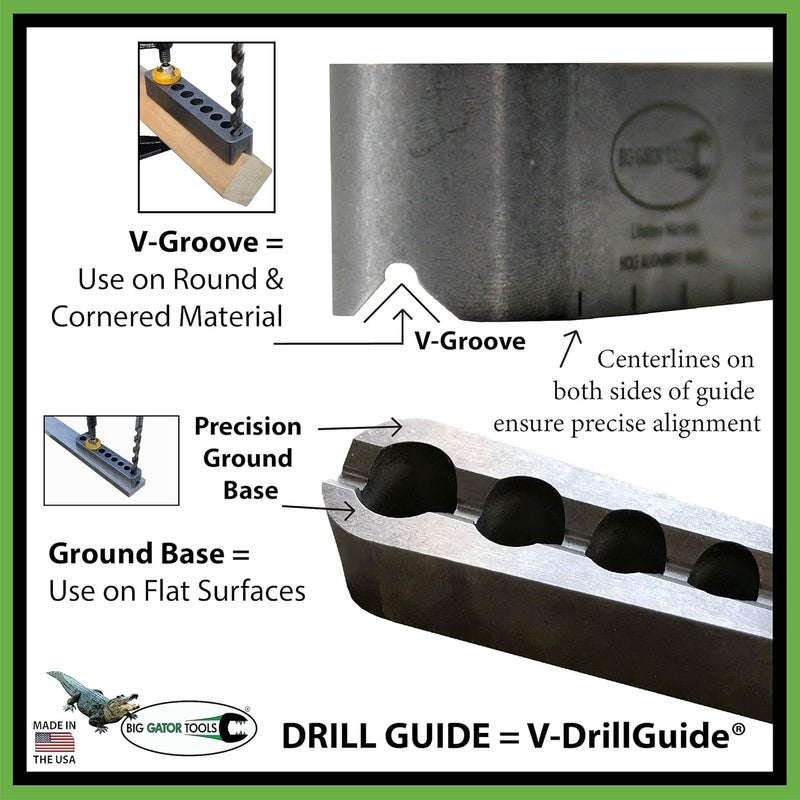 Big Gator Tools STD1000DGNP V-Drill Guide with 17 Drill Sizes - Image 4