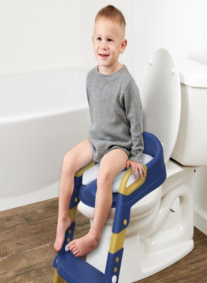 Kiddery مقعد تدريب الأطفال على استخدام المرحاض من كيدري للأولاد والبنات الصغار | مقعد تدريب الأطفال على استخدام المرحاض من عمر سنة إلى 5 سنوات | مقعد مرحاض للأطفال | مقعد مرحاض مع سلم صغير | ارتفاع قابل للتعديل | تصميم مانع للانزلاق | أزرق - Image 2