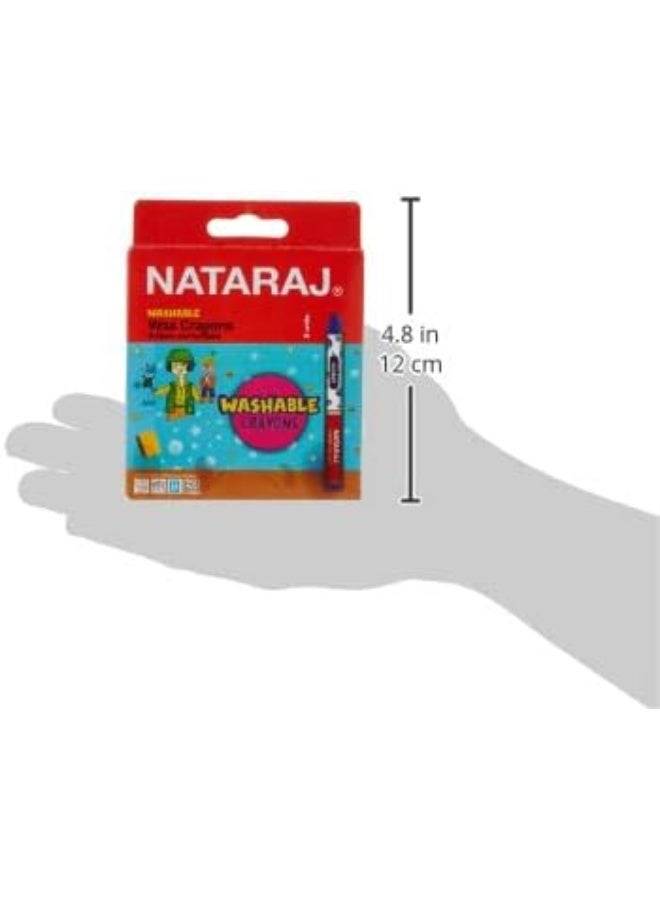 ناتاراج أقلام تلوين شمعية دائرية كبيرة الحجم قابلة للغسل من ناتاراج، 8 قطع، متعددة الألوان - Image 2