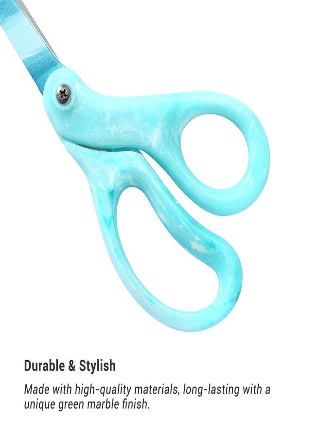 LIVINGO Sharp Scissors All Purpose, 8 Inch, Gradient Green, Stainless Steel, Comfort Grip Shears for Cutting Fabric, Paper, Ribbon in Office or Home - Image 3