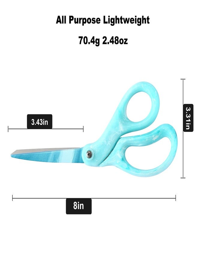 LIVINGO Sharp Scissors All Purpose, 8 Inch, Gradient Green, Stainless Steel, Comfort Grip Shears for Cutting Fabric, Paper, Ribbon in Office or Home - Image 2