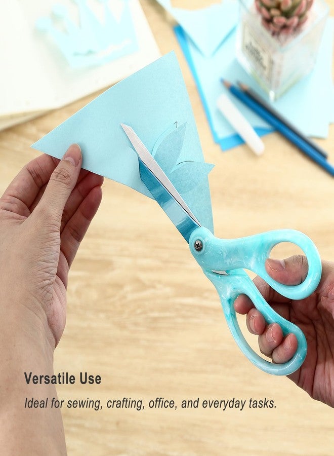 LIVINGO Sharp Scissors All Purpose, 8 Inch, Gradient Green, Stainless Steel, Comfort Grip Shears for Cutting Fabric, Paper, Ribbon in Office or Home - Image 4