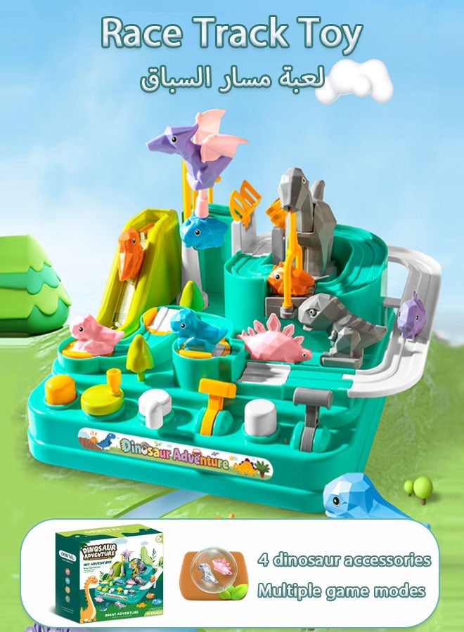 Kids Race Track Toys for Boys, Toddler Car Adventure Toys for Kids Age 3 4 Years Old Boys Girls, Puzzle Rail City Rescue Game Playset Preschool Educational Birthday Gifts for Kids（Green）  - Image 1