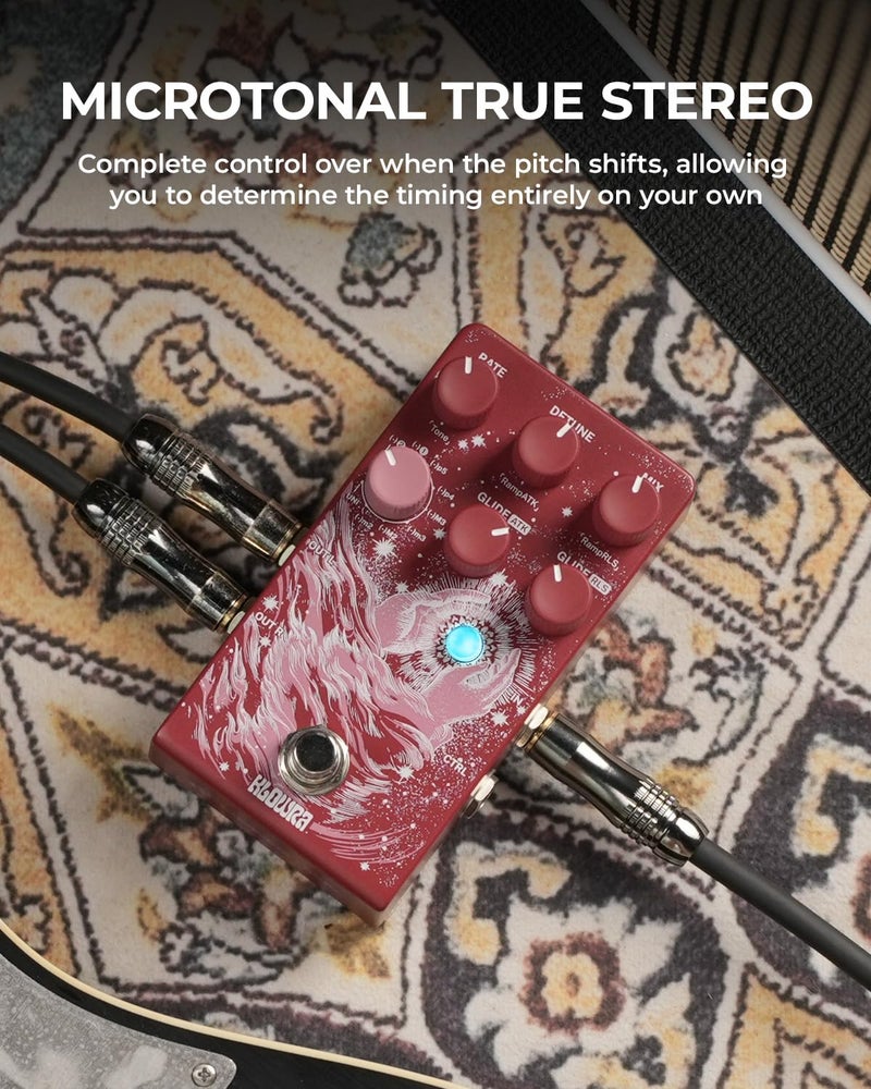 Klowra Vein Pitch Shifter Guitar Pedal for Electric Guitar - Polyphonic Pitch Shifting with 17 Shift Drop Types, Microtonal True Stereo, Massive Detune Range, Tighter Tracking, CTRL Control - Image 4