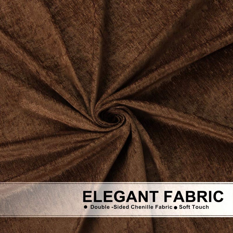 ELKCA ELKCA Thick Chenille Window Curtains Valance for Living Room Chocolate Waterfall Valance for Bedroom Rod Pocket 1 Panel (Chocolate W118)  - Image 5