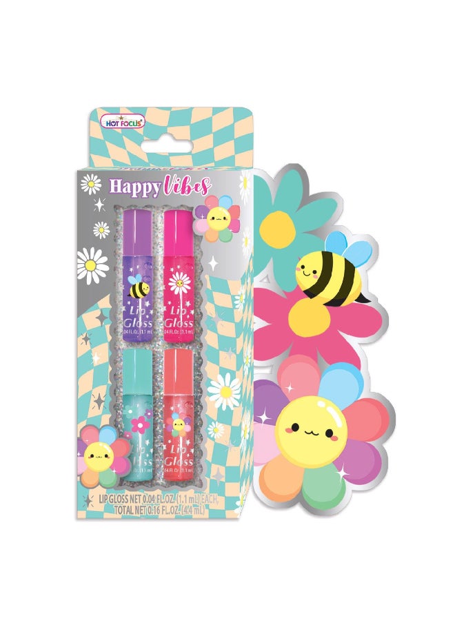 Hot Focus Happy Vibes Flower Dream Lip Gloss Set (4.4 ml, Pack of 4) - Image 1