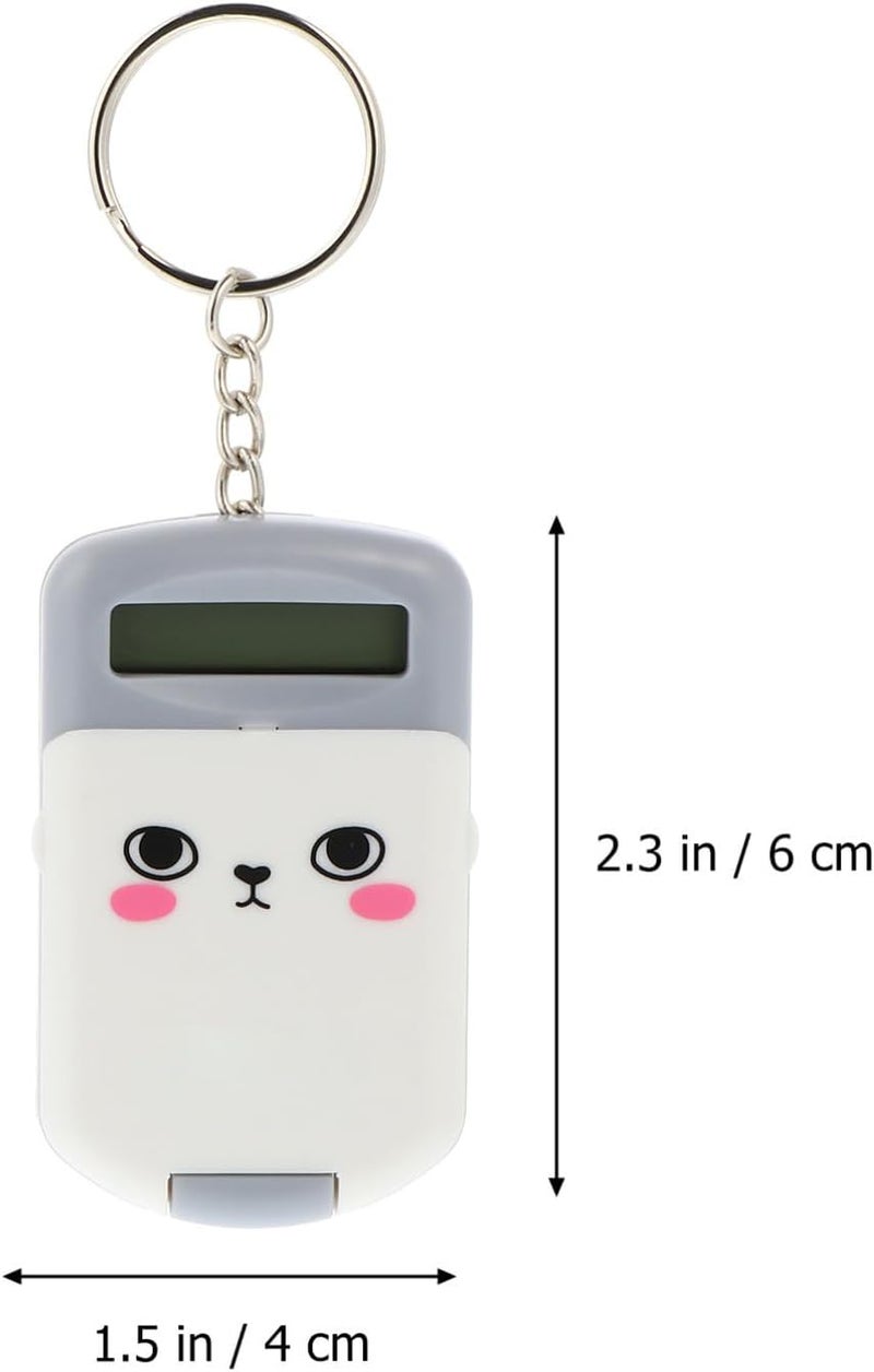 2pcs Mini Portable Calculator for Students, Cute Compact Electronic Accounting Calculator with Plastic Keys, Gray Color, Suitable for School and Office Use - Image 2