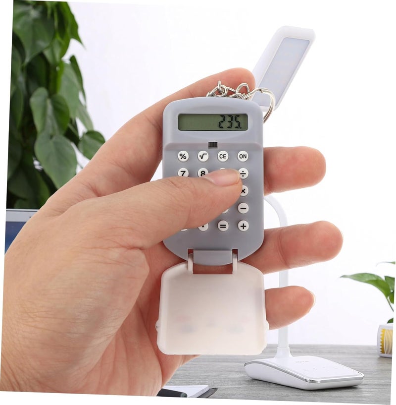 2pcs Mini Portable Calculator for Students, Cute Compact Electronic Accounting Calculator with Plastic Keys, Gray Color, Suitable for School and Office Use - Image 4