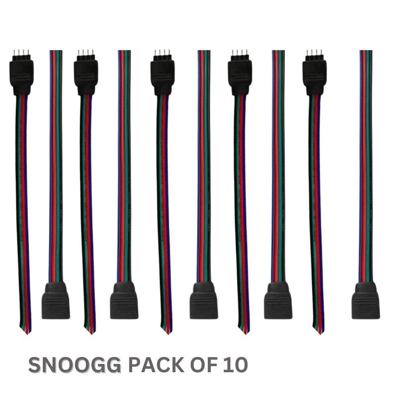 Snoogg 10 Pack of 4 pin RGB Female and Male Needle pins Connector 5 Piece of Each for Power Source and Extension of Flexible led Strips Unwired Gapless led Strip Adapter Extension - Image 4