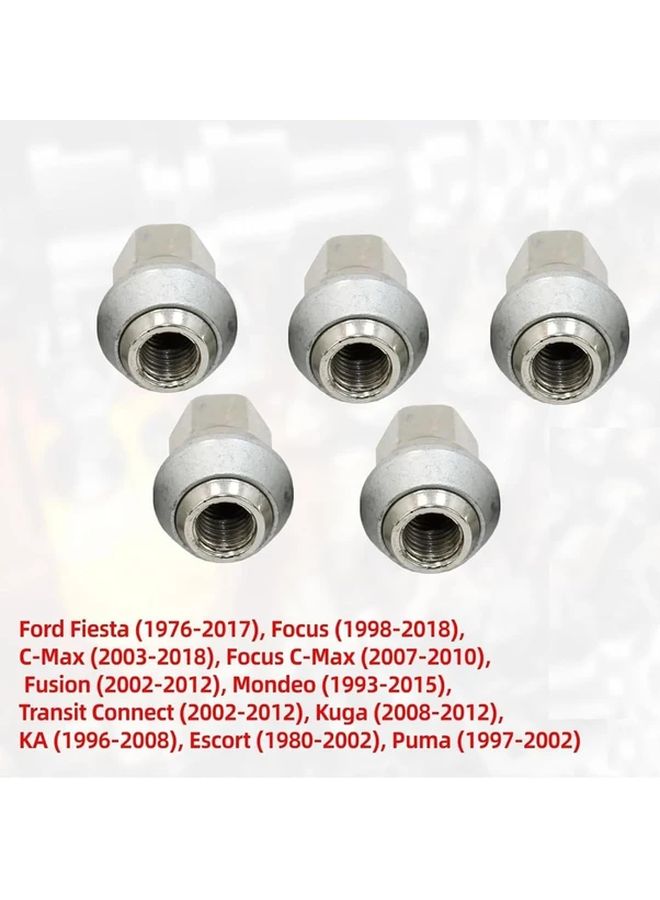5 قطع M12x1 5mm صواميل جنط عجلة سبيكة ألومنيوم صلبة متوافقة مع فورد فوكس فييستا إسكيب - Image 5