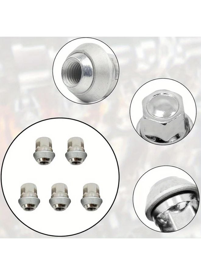 5 قطع M12x1 5mm صواميل جنط عجلة سبيكة ألومنيوم صلبة متوافقة مع فورد فوكس فييستا إسكيب - Image 1