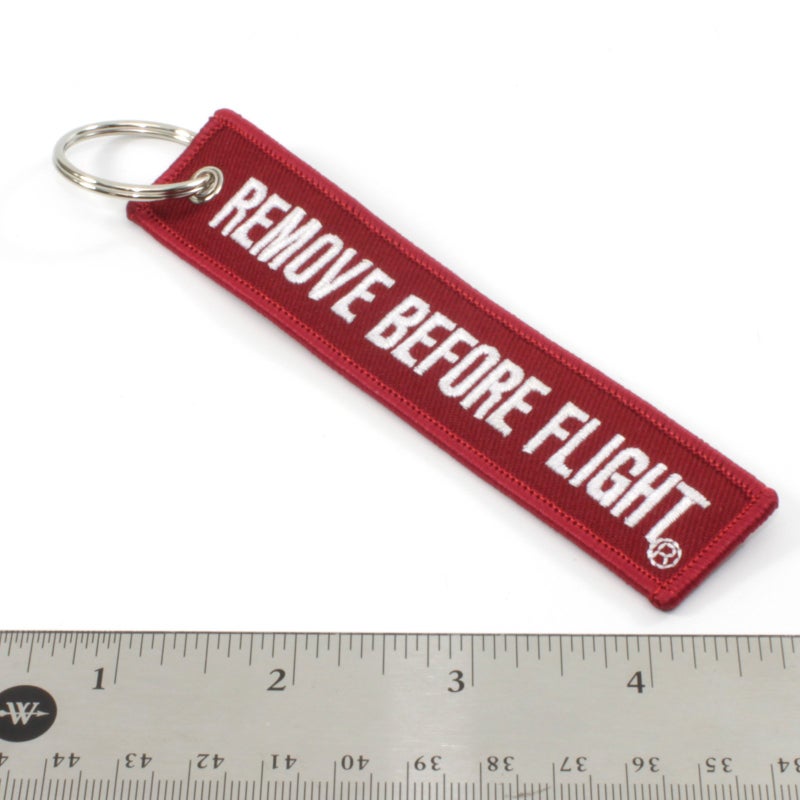 Rotary13B1 Remove Before Flight DARK RED Key Chain Aviation ATV Motorcycle Pilot Crew Tag - Image 3