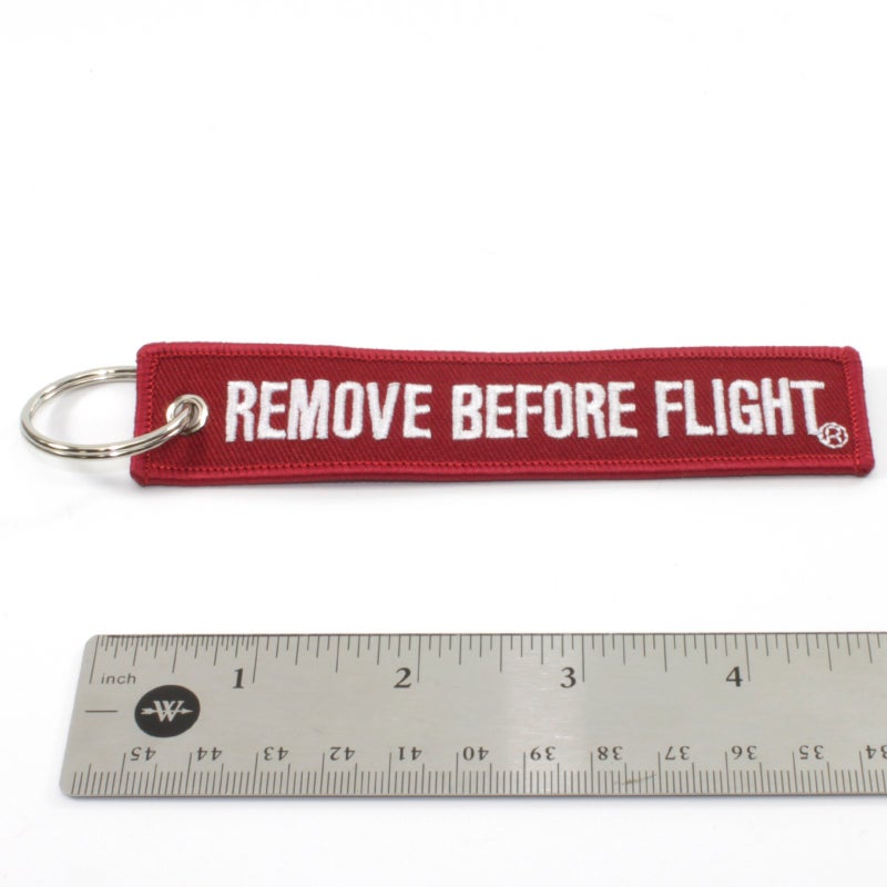 Rotary13B1 Remove Before Flight DARK RED Key Chain Aviation ATV Motorcycle Pilot Crew Tag - Image 2