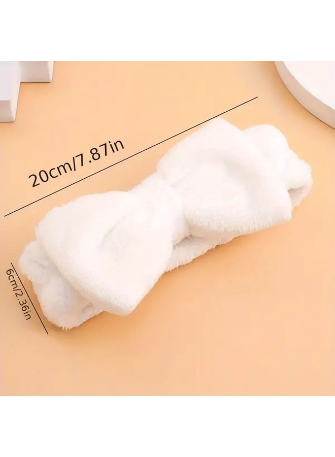 10pcs Soft Plush Bowknot Headbands Stretchy Comfortable Hair Ties Black White - Image 4