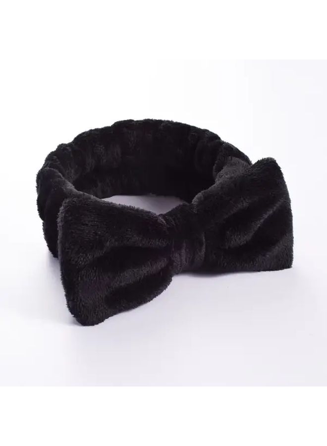 10pcs Soft Plush Bowknot Headbands Stretchy Comfortable Hair Ties Black White - Image 2