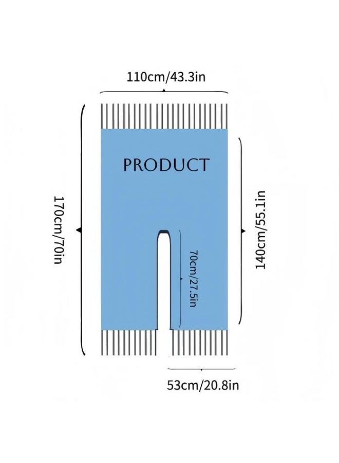 إيلوفهابرتي شال نسائي منقوش بأطراف مهدبة، شال شتوي ناعم الملمس من الكشمير للأزياء المحتشمة، بونشو كبير بحجم 170×110 سم دافئ للخارج والسفر والارتداء اليومي - Image 2