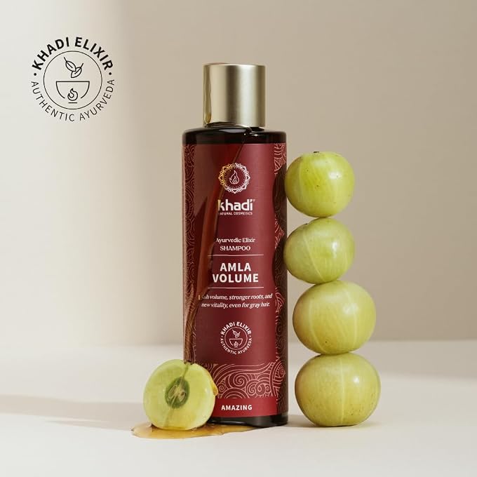 Khadi AMLA VOLUME Ayurvedic Shampoo Powerful hair & volume through strong hair roots 100% natural, vegan, silicone & sulfate-free 6.7 fl oz - Image 3