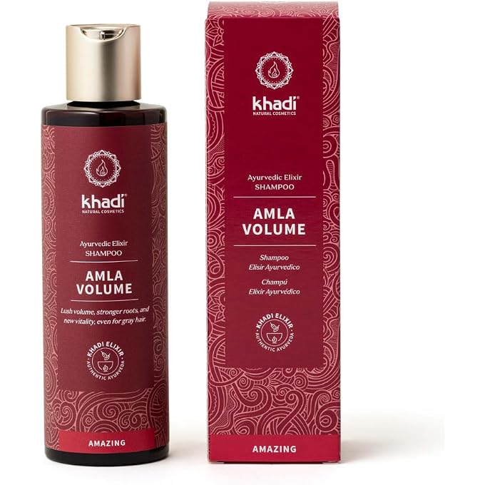 Khadi AMLA VOLUME Ayurvedic Shampoo Powerful hair & volume through strong hair roots 100% natural, vegan, silicone & sulfate-free 6.7 fl oz - Image 1