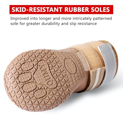 QUMY Dog Shoes for Large Dogs, Medium Dog Boots & Paw Protectors for Winter Snowy Day, Summer Hot Pavement, Water-Resistant in Rainy Weather, Outdoor Walking, Indoor Hardfloors Skid-Resistant Sole - Image 5