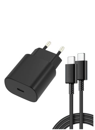 شاحن فائق السرعة مع كابل C - C 3A بقدرة 25 وات  لون اسود - pzsku/Z23FEABCA8DD18158AC15Z/45/1748209878/c456f0e8-6aa0-4b21-969e-fd892a9843bd