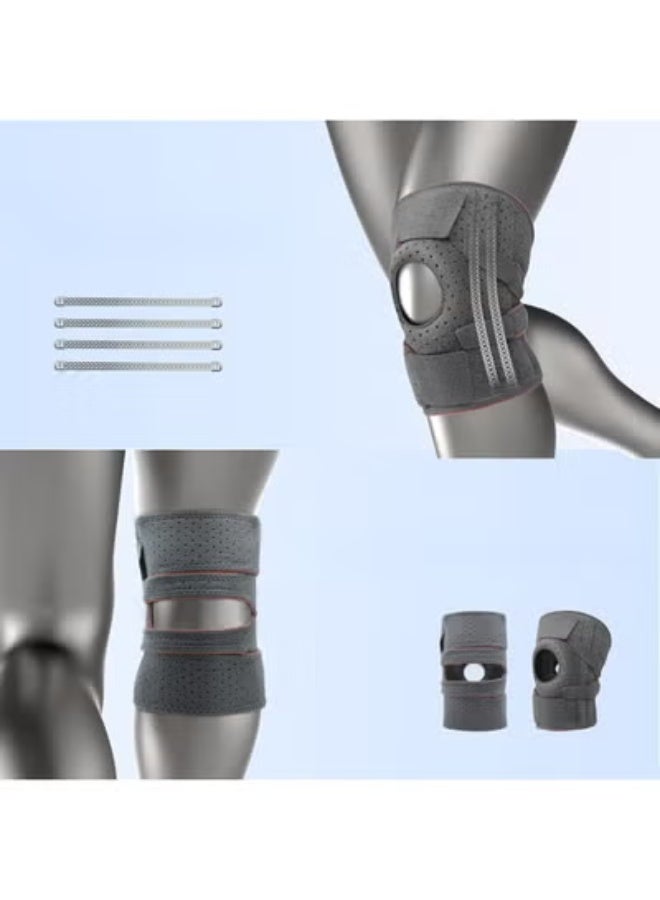 Adjustable Knee Support Brace with Side Stabilizers and Patella Pad, Compression Knee Support for Daily Activity and Movement - Image 3