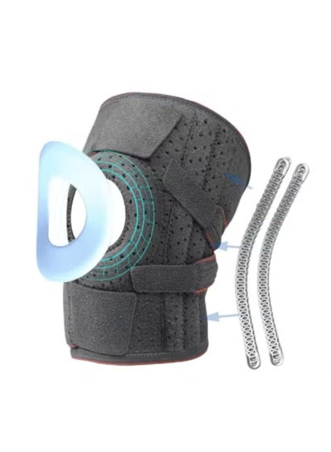 Adjustable Knee Support Brace with Side Stabilizers and Patella Pad, Compression Knee Support for Daily Activity and Movement - Image 1
