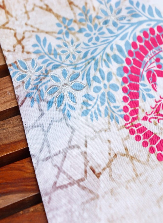 زيبا مفرش طاولة مطرز من زيبا وورلد، يتسع لأربعة أو ستة أشخاص، مناسب لغرفة المعيشة وغرفة الطعام | قماش بولي كانفاس بنقشة جايبور تجريدية | 30 سم × 210 سم؛ 12 بوصة × 84 بوصة - Image 4