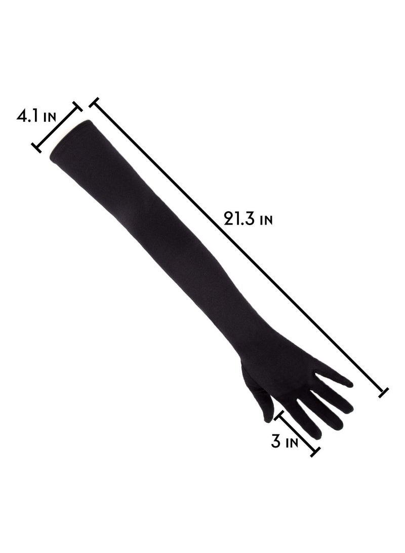 KASTWAVE Satin Opera Gloves, Formal Bridal Banquet Party Wedding Opera Mitten  - Image 3