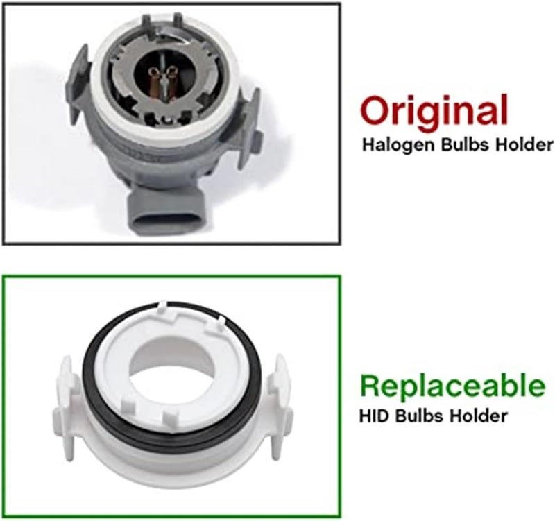 QASULER H7 Bulb Adapter Socket Holder Retainers - Image 3