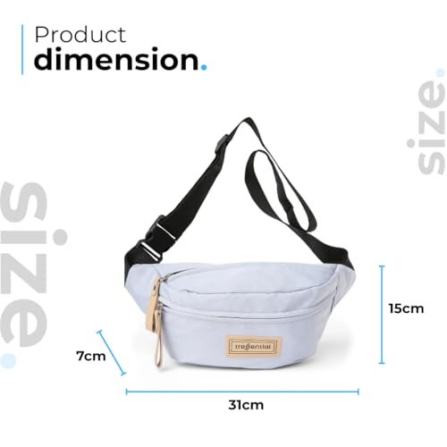 Tressential Waist Bag for Men Women | Cross Body Fanny Pack Sling Bag for Hiking, Travel, Camping, Outdoor Sports, Cycling | Money Belt with Adjustable Strap (Blue) - Image 4
