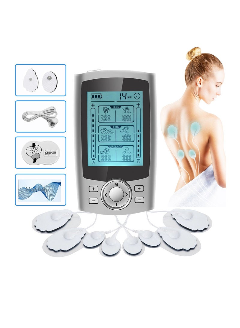Generic Dual Channel TENS EMS Unit 36 Modes Muscle Stimulator for Pain Relief Therapy, Electronic Pulse Massager Muscle Massager with 10 Pads, Dust-Proof Drawstring Storage Bag, Fastening Cable Ties  - Image 1