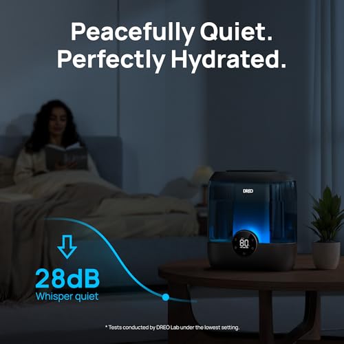 Dreo Smart Humidifiers for Bedroom, 6L Top Fill Supersized Cool Mist Humidifier for Large Room, 60 Hour Runtime, Quiet Ultrasonic Humidifier for Plants, Baby, Indoor, Home, Night Light, Black - Image 4