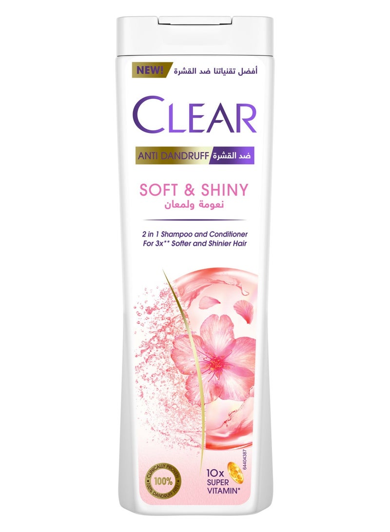 Anti Dandruff 2IN1 Shampoo and Conditioner Soft & Shiny, for 3X softer and shiner hair, 360ML