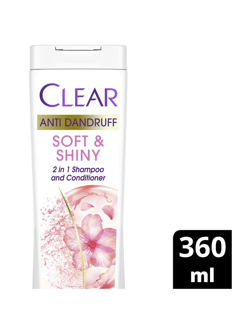 Anti Dandruff 2IN1 Shampoo and Conditioner Soft & Shiny, for 3X softer and shiner hair, 360ML