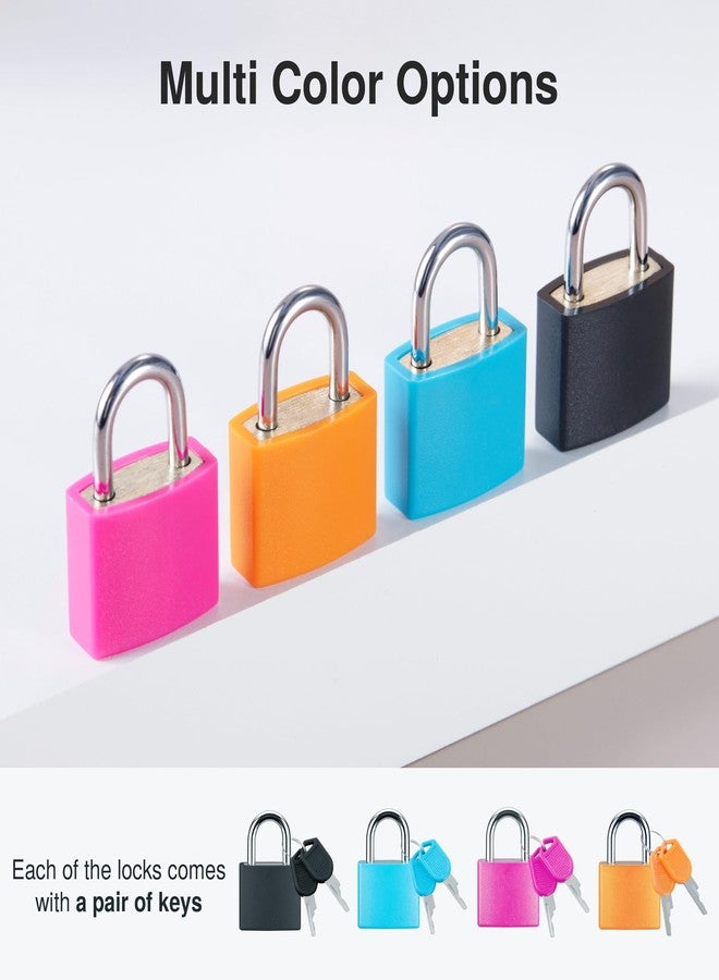 Puroma 4 Pack Mini Suitcase Padlock with Keys, 22mm 4 Color Locker Locks Luggage Key Lock for School Gym Locker, Laptop Bags, Backpacks, Diary Book - Image 5