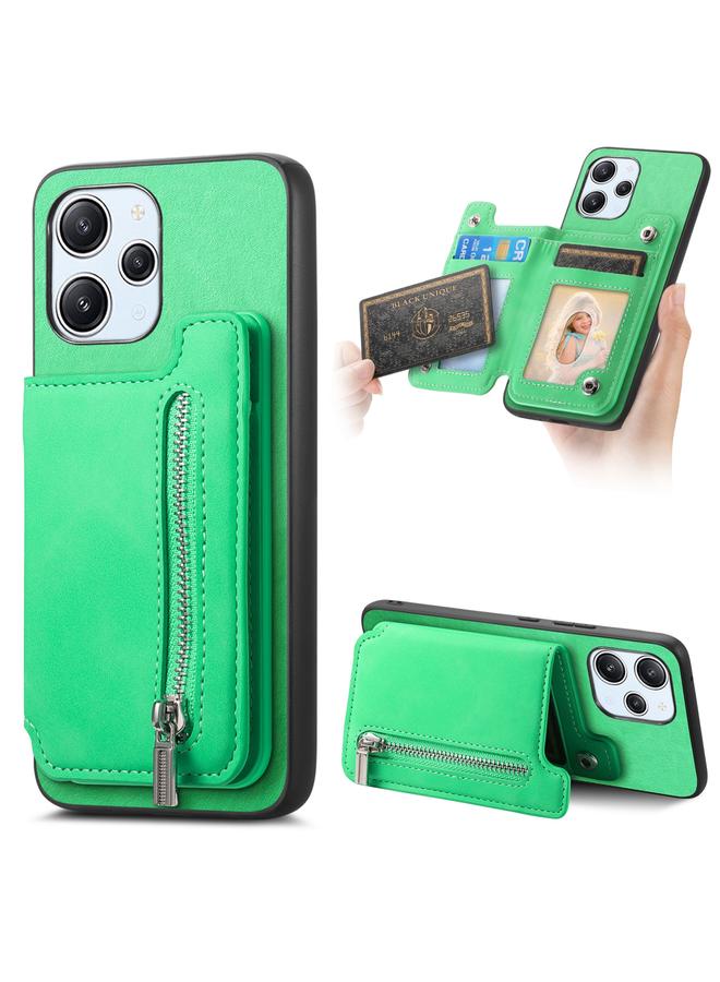S-TOP Case For Redmi 12 / Note 12R / Poco M6 Pro 5G Retro MagSafe Zipper Wallet Card Bag Back Phone Case - Image 1