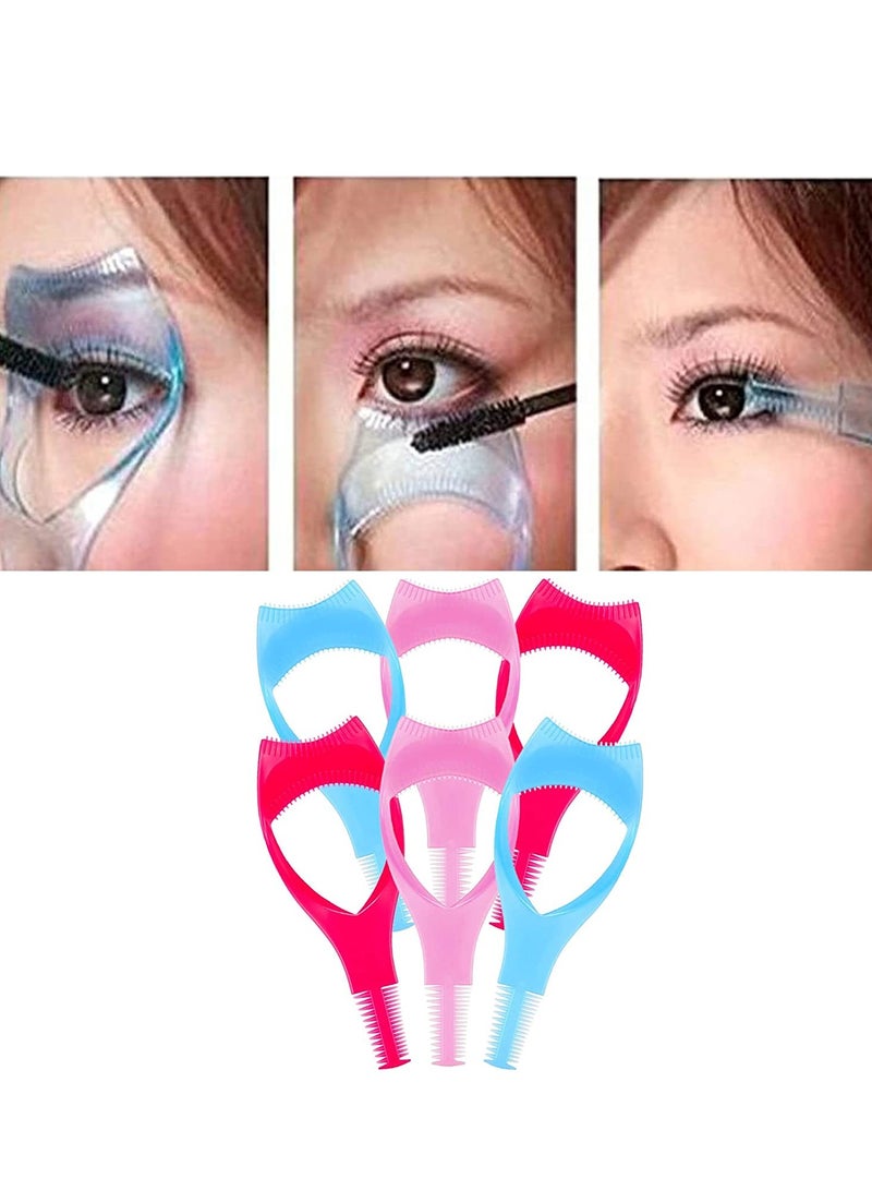 Barakah 3 in 1 Eyelashes Tools, 6 Pcs Mascara Shield Applicator Guard Eyelash Guide with Comb for Makeup, Colors - Image 1