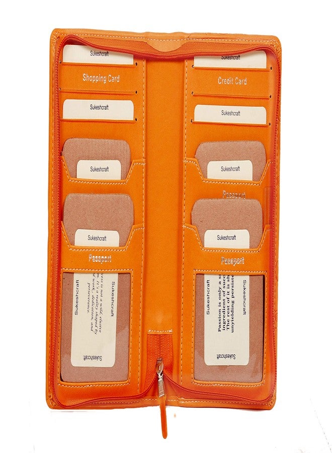 Sukeshcraft RFID Safe Wallet for 4 PASSPORTS 6 Card (Orange) - Image 4