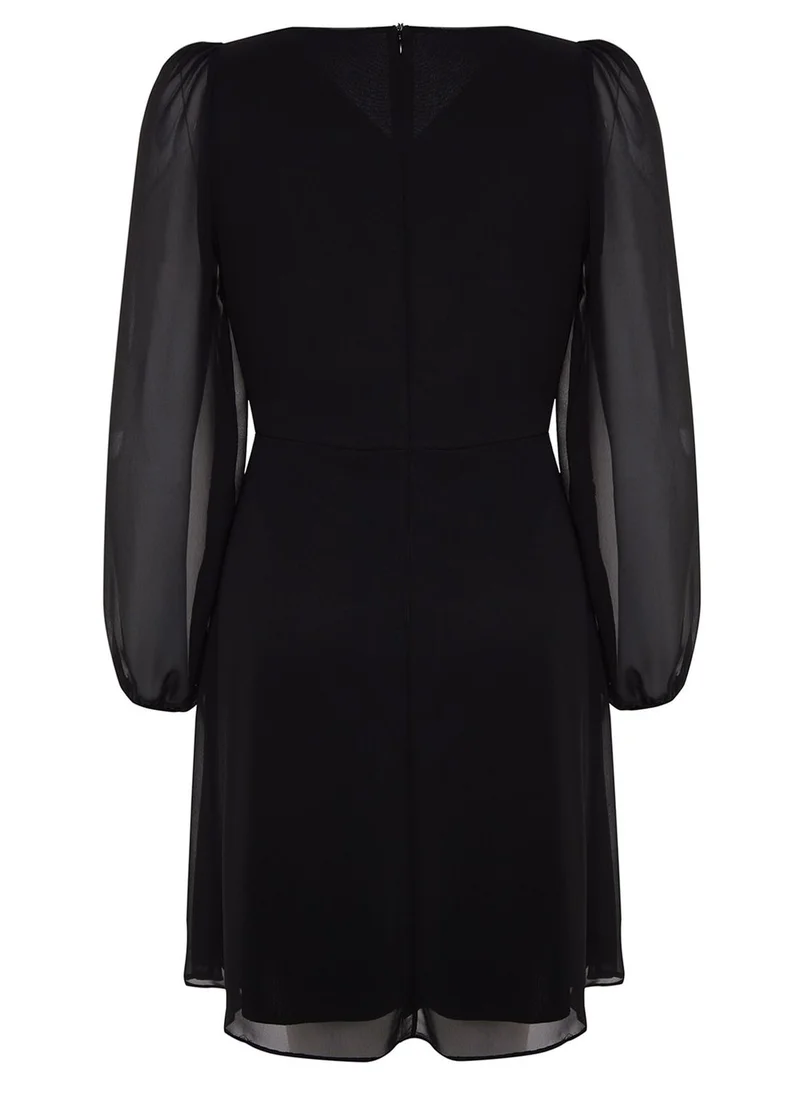 Trendyol Curve Puff Sleeve Square Neck Dress