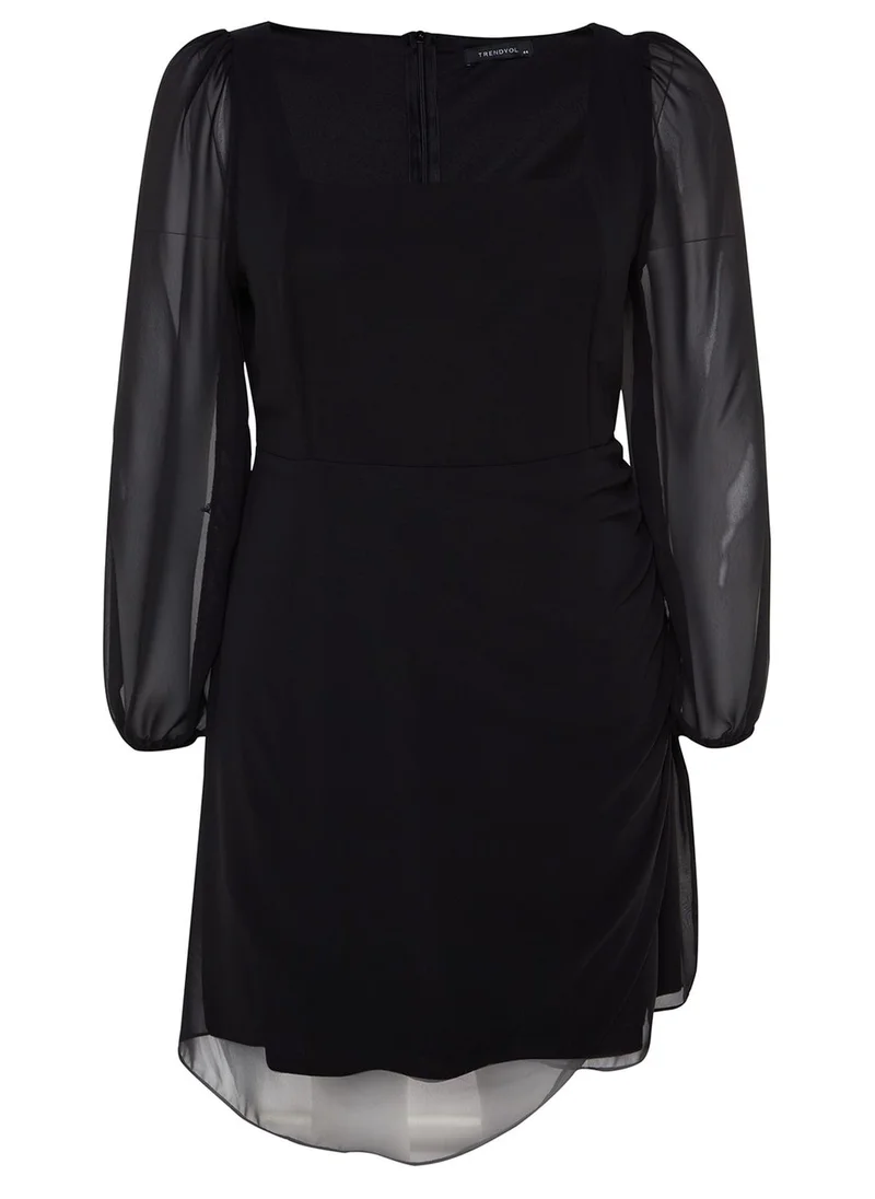 Trendyol Curve Puff Sleeve Square Neck Dress