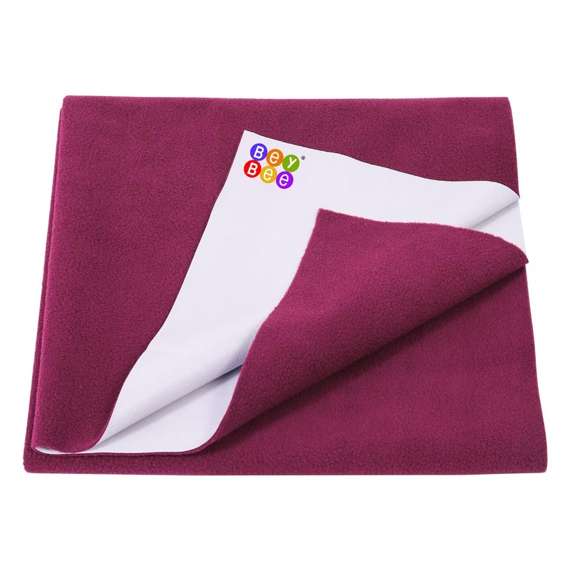 Bey Bee BeyBee Waterproof Quick Dry Sheet for Baby Bed Pad AntiPiling Fleece Extra Absorbent Washable Matress Protector Baby Bed Protector Sheet for Toddler Children XLarge Size 200 x 140cm Rani Pink - Image 1