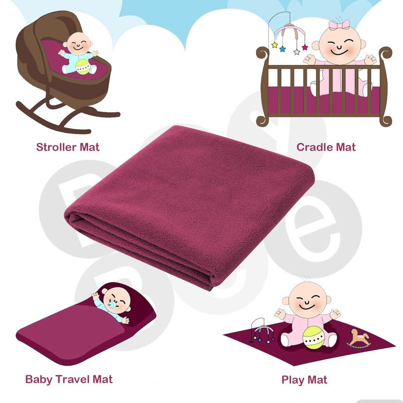 Bey Bee BeyBee Waterproof Quick Dry Sheet for Baby Bed Pad AntiPiling Fleece Extra Absorbent Washable Matress Protector Baby Bed Protector Sheet for Toddler Children XLarge Size 200 x 140cm Rani Pink - Image 5